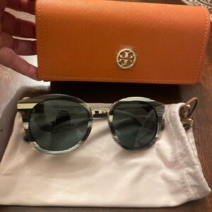 Tory Burch Black Sunglasses with Orange Case